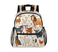 Entemne Mochila infantil para niñas y niños, mochila de animales de granja, vaca, caballo, cerdo, mochila para niños pequeños, mochila preescolar con correa para el pecho, bolsa ligera para guardería