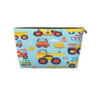 Entemne Neceser de maquillaje con diseño de castillo de princesas de dibujos animados, impermeable, de piel de PVC, organizador de cosméticos para mujeres y niñas, portátil, pequeño, bolsa de aseo de