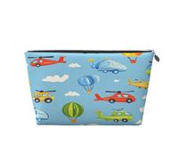 Entemne Neceser de maquillaje con diseño de castillo de princesas de dibujos animados, impermeable, de piel de PVC, organizador de cosméticos para mujeres y niñas, portátil, pequeño, bolsa de aseo de