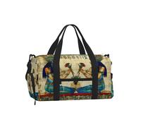 Entemne Papyrus - Bolsa deportiva para gimnasio con compartimento para zapatos, ligera, resistente al agua, para fin de semana o durante la noche, Papiro para mujer del antiguo Egipto, 45x23x25cm