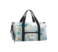 Entemne Wildflowers - Bolsa de gimnasio deportiva con compartimento para zapatos, para mujeres y hombres, ligera, resistente al agua, para fin de semana, durante la noche, Flor de amapola fresca azul