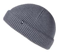 Enter the Complex® Gorro de pescador 100 % lana merino, gorro de arrastre Troyer de punto acanalado para mujeres y hombres, gris, Talla única