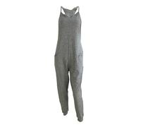 Enterizo de entrevista para mujer, color sólido, con tirantes, con bolsillos, holgado, informal, con hombros descubiertos para mujer, gris, 4XL