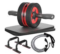 EnterSports Abdominal Roller Muscle Trainer, 6-en-1 Abdominal Trainer with Fitness Band, Push-ups, Knee Mat, Abdominal Trainer for Home, Fitness Equipment, Abdominal Muscle Roller