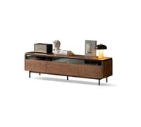 Entertainment Center - Armario de almacenamiento de madera maciza de madera maciza de nogal de 200 cm, muebles de entretenimiento rústicos retro adecuados para hoteles, casas de familia, etc. Soportes