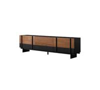 Entertainment Center - Mueble lateral de teca maciza de 200 x 42 x 60 cm, color retro a juego, mesa de almacenamiento para el hogar, centro de entretenimiento adecuado para hoteles y B & B, soportes