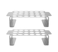 Entgoinggo 2 unids barbacoa pimienta asado rack con 18 agujeros individuales acero inoxidable parrilla soporte para jalapeños rellenos cocina al aire libre