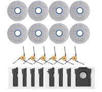 Entgoinggo Accesorios para aspiradora Dreame X60 Max Ultra Robot: cepillos laterales de repuesto, almohadillas lavables para fregona, bolsas antiobstrucción para el polvo para una limpieza eficiente