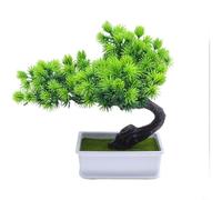 Entgoinggo Árbol bonsái de pino artificial, planta de plástico falso, para decoración del hogar, oficina, mesa, follaje de simulación de hoja perenne, con piezas desmontables, pino de cinco cabezas)