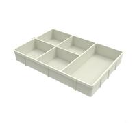 Entgoinggo Bandeja dividida para servir, bandeja de compartimento de silicona para ingredientes de estación Smores, aperitivos y condimentos, organizador de cocina versátil (beige)