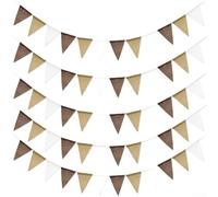 Entgoinggo Banderín triangular de arpillera degradada, banderas de poliéster de 4 m, banderines triangulares, para bodas, fiestas de cumpleaños, exteriores, interiores, decoración de vacaciones, color