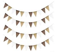 Entgoinggo Banderín triangular de arpillera degradada, banderas de poliéster de 4 m, banderines triangulares, para bodas, fiestas de cumpleaños, exteriores, interiores, decoración de vacaciones, color