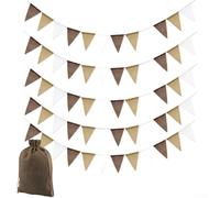 Entgoinggo Banderín triangular de arpillera degradada, banderas de poliéster de 4 m, banderines triangulares, para bodas, fiestas de cumpleaños, exteriores, interiores, decoración de vacaciones, color