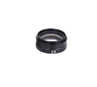Entgoinggo Barlow - Lente de objetivo auxiliar para cámara de microscopio industrial con montura C de 03X a 2X, accesorio de vidrio de aumento para reducir la longitud de enfoque y doble potencia (2X)