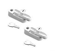 Entgoinggo Bloqueador de bloqueo de banda, 2 cerraduras de ventana con llaves de seguridad para puerta y ventana, cierre giratorio, hebilla de seguridad antiapertura en forma de T