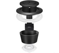 Entgoinggo Botón pulsador de inodoro, doble botón de descarga de repuesto para Fluidmaster PRO550UK, para válvulas Skylo SKY005 para baño (negro + anillo)
