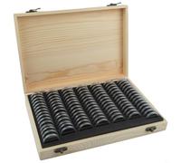 Entgoinggo Caja de almacenamiento de monedas de madera con diseño vintage ajustable para 30 a 100 monedas (100 piezas)