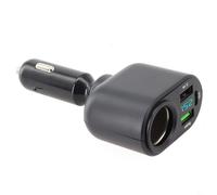 Entgoinggo Cargador de coche súper rápido de 66 W con 3 puertos USB PD adaptador de 30 W para iPhone para SAMSUNG divisor de enchufe giratorio con pantalla LED para coche de 12 V SUV camión