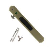 Entgoinggo Cerradura de puerta corredera de aleación de zinc con llave invisible para ventana para seguridad en casa, oficina, cerrojo galvanizado para puertas de patio de vidrio y ventanas (beige)