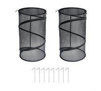 Entgoinggo Cubierta protectora de malla para plantas de jardín, tienda de campaña desplegable con estacas para el suelo, red de protección de plantas al aire libre para crecimiento (2 unidades, negro)
