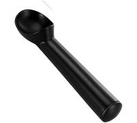 Entgoinggo Cuchara de helado de aleación de aluminio con cabeza redonda profunda para derretir sin esfuerzo, herramienta para sandía y postres de bricolaje, cuchara ergonómica antiadherente (negro)