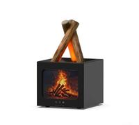 Entgoinggo Difusor de aroma de fogata USB con efecto de llama simulada, humidificador de chimenea de 7 colores para aceites esenciales, fabricante de niebla silenciosa para dormitorio, sala de estar