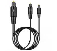 Entgoinggo - Divisor de audio óptico digital en 2 salidas, para cine en casa, PS4, para Xbox Soundbar, cable de fibra óptica de alta fidelidad, con baja pérdida de señal y volumen independiente (0,5