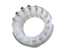 Entgoinggo Enchufe de tubo de vacío de plástico blanco de 15 pines, contactos chapados en plata, conexión de audio segura para amplificadores de alta fidelidad, radios, amplificadores de guitarra