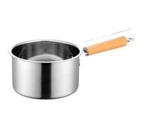 Entgoinggo - Freidora de acero inoxidable 304 sin revestimiento, con tapa de vidrio de 1,2 L de capacidad, para alimentos de bebé, diseño antisalpicaduras, con filtro seguro, para gas y electricidad