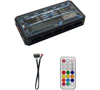 Entgoinggo Hub controlador de ventilador RGB inteligente, con 10 puertos, para ventiladores ARGB y tiras LED, control remoto, compatible con modos de placa base manuales automáticos, para