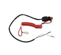Entgoinggo Interruptor de apagado de motor de barco con botón de parada de cordón de seguridad para motor fuera de borda, protección de encendido del motor marino, dispositivo apagado