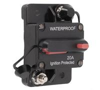 Entgoinggo Interruptor de reinicio manual de 20 A, soporte de disyuntor de plástico y aleación con interruptor de reinicio manual, para voltajes de CC de 12 V a 48 V