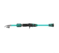 Entgoinggo Juego de caña de pescar telescópica, con carrete ligero FRP Rod 18M, para niños, kit de anillos guía de fundición suave, con cebos y ganchos, para viaje verde (D)