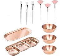 Entgoinggo Juego de tratamiento facial de 23 piezas con cuencos de acero inoxidable, cepillos y esponjas para máscara facial, aplicación de cuidado de la piel y rutinas de salón de belleza en casa