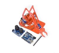 Entgoinggo Kit de garra de brazo de robot mecánico acrílico para Arduino con 4 grados de libertad, manipulador robótico programable DIY para educación de vapor adolescente (naranja pro)