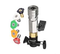 Entgoinggo Kit de válvula de bola para lavadora a presión Karcher para serie K, con conexión rápida M22 y 5 boquillas 4500PSI adaptador de interruptor de apagado de latón resistente, para jardín (14