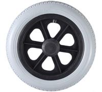 Entgoinggo Neumático de rueda trasera de goma PU no neumática, para silla de ruedas manual, con rodamientos sellados resistente al desgaste, para una movilidad suave y silenciosa en varios terrenos