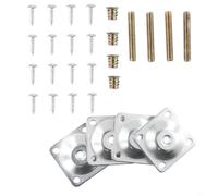 Entgoinggo Paquete de 4 placas de montaje para patas de muebles con tornillos de metal para asegurar el sofá, silla, mesa, soportes de fijación de patas de mesa, kit de accesorios de fijación de