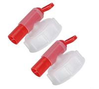 Entgoinggo Para Jerrycan Tap DN61 Válvula dispensadora de plástico Tambor Llave de medición para tanques de 15-60L Espiga dosificadora segura a prueba de fugas con tapa de rosca, paquete de 2
