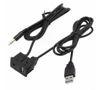 Entgoinggo Para Toyota para montaje en salpicadero USB AUX Socket Car Stereo Interface Cable Adaptador de audio de montaje empotrado Extensión de 35 mm para instalación de consola central