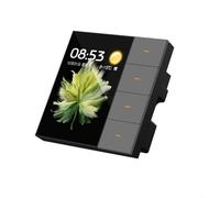 Entgoinggo Para Tuya para Zigbee para panel de pared inteligente Interruptor táctil de 35 pulgadas 4 grupos 8 controlador de escena Cortina de luz Atenuador de luz Domótica Hub Control fuera de línea