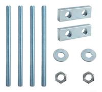 Entgoinggo Pernos de fijación de inodoro montados en la pared con soporte de desplazamiento de 3 cm para cisterna oculta, kit de rotación de hierro galvanizado de doble agujero para Geberit para Grohe