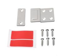 Entgoinggo Pestillo magnético para puerta de armario de acero inoxidable para cocina y baño, tope invisible sin perforaciones, diseño en forma de Z para un cierre seguro en madera (plateado)