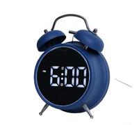 Entgoinggo Reloj despertador extra fuerte para personas que duermen mucho con campanas gemelas, reloj de escritorio digital con pantalla LED y batería de retroiluminación o enchufable para dormitorio