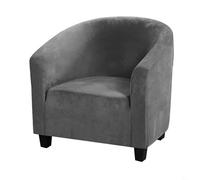 Entgoinggo Silver Fox - Funda de terciopelo para sillón, gruesa, elástica, con correas antideslizantes, para protección y decoración de muebles de habitación (gris)