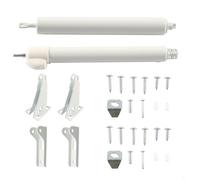 Entgoinggo Sistema de cierre de puerta doble resistente, para pantalla de tormenta y puertas de seguridad, kit de bisagra neumática de velocidad ajustable con mecanismo de sujeción suave al tacto (2