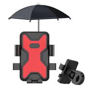 Entgoinggo Soporte de teléfono de motocicleta con paraguas resistente a la lluvia, soporte de navegación giratorio para manubrio de bicicleta, espejo retrovisor, soporte de bloqueo automático