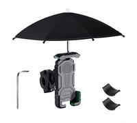 Entgoinggo Soporte de teléfono para motocicleta con paraguas giratorio de 360° y soporte de espejo a prueba de golpes antideslizante para iPhone para Samsung accesorio de conducción segura (manillar)