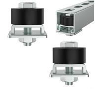 Entgoinggo Tapón de rueda de rodillo para carro, para canal de acero de 1-5/8 pulgadas, con absorción de impactos y fácil instalación, para ensamblajes de carrito (2 piezas)