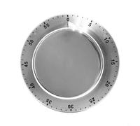 Entgoinggo Temporizador de cocina, temporizador mecánico magnético de cuenta regresiva con alarma fuerte y cuerpo de acero inoxidable para estudio u oficina (plata)